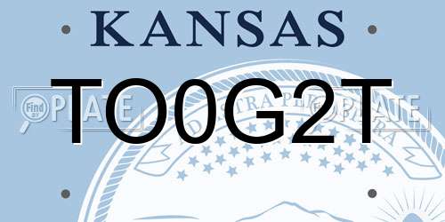 TO0G2T Kansas License Plate