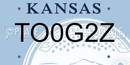 TO0G2Z Kansas License Plate