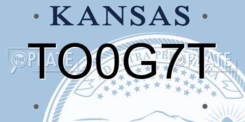 TO0G7T Kansas License Plate