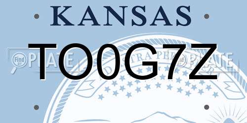 TO0G7Z Kansas License Plate