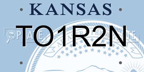 TO1R2N Kansas License Plate