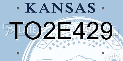 TO2E429 Kansas License Plate