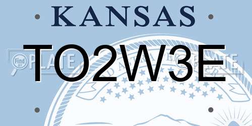TO2W3E Kansas License Plate