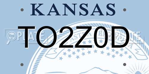 TO2Z0D Kansas License Plate