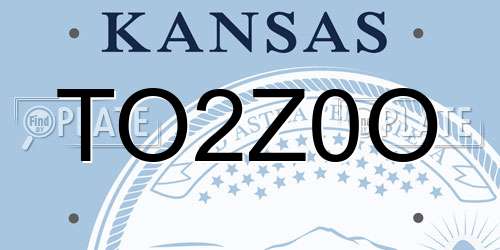 TO2Z0O Kansas License Plate