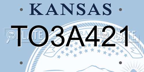 TO3A421 Kansas License Plate