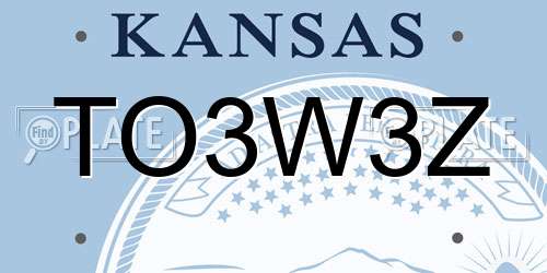 TO3W3Z Kansas License Plate