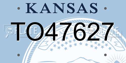 TO47627 Kansas License Plate