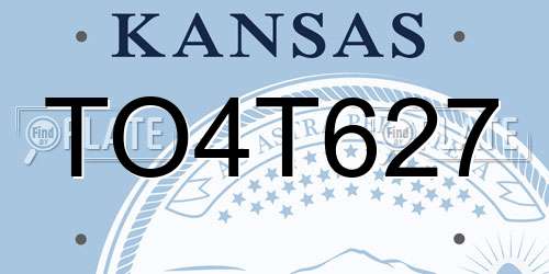 TO4T627 Kansas License Plate