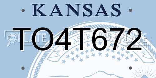 TO4T672 Kansas License Plate