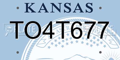 TO4T677 Kansas License Plate