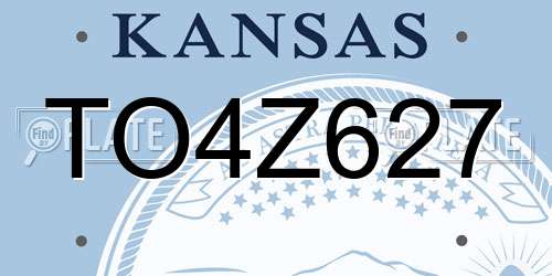TO4Z627 Kansas License Plate