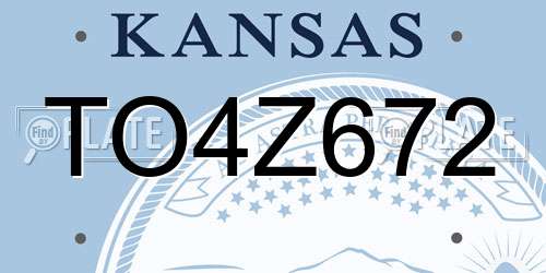 TO4Z672 Kansas License Plate