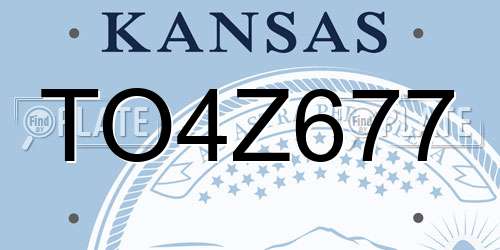 TO4Z677 Kansas License Plate