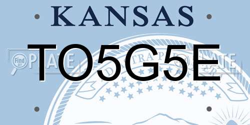 TO5G5E Kansas License Plate