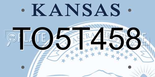 TO5T458 Kansas License Plate