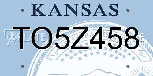 TO5Z458 Kansas License Plate