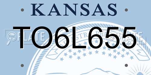TO6L655 Kansas License Plate