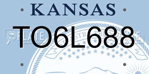 TO6L688 Kansas License Plate