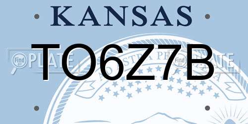 TO6Z7B Kansas License Plate