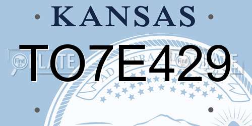 TO7E429 Kansas License Plate