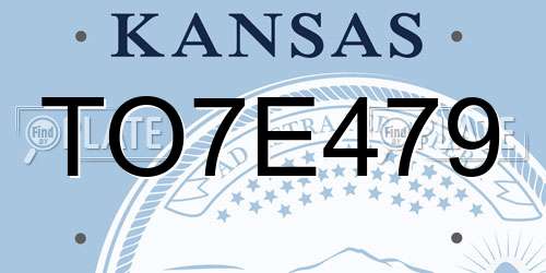 TO7E479 Kansas License Plate
