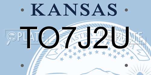 TO7J2U Kansas License Plate