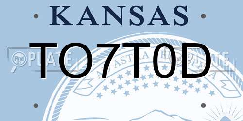 TO7T0D Kansas License Plate