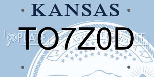 TO7Z0D Kansas License Plate