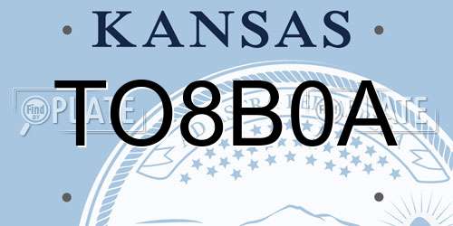 TO8B0A Kansas License Plate