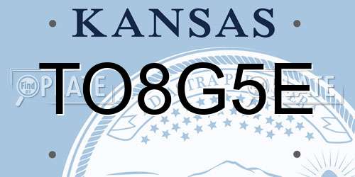 TO8G5E Kansas License Plate