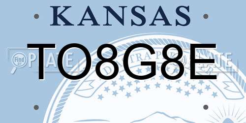 TO8G8E Kansas License Plate