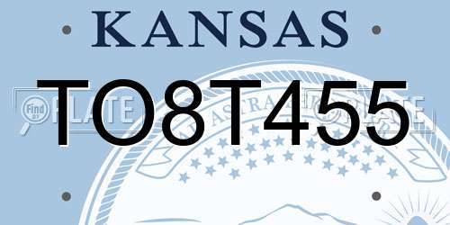 TO8T455 Kansas License Plate