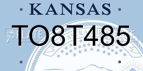 TO8T485 Kansas License Plate