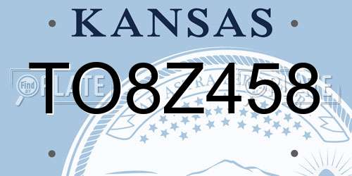 TO8Z458 Kansas License Plate