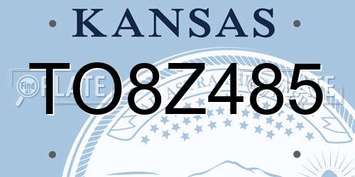 TO8Z485 Kansas License Plate