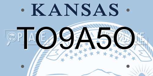 TO9A5O Kansas License Plate