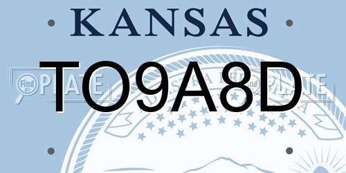 TO9A8D Kansas License Plate