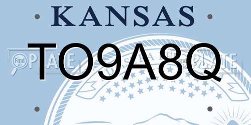 TO9A8Q Kansas License Plate
