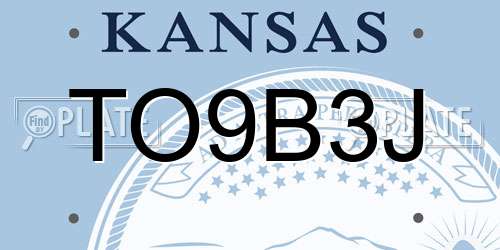 TO9B3J Kansas License Plate