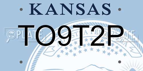 TO9T2P Kansas License Plate