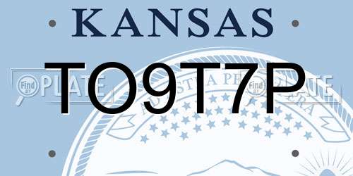 TO9T7P Kansas License Plate