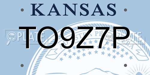 TO9Z7P Kansas License Plate