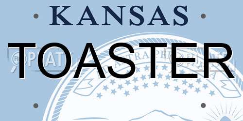 TOASTER Kansas License Plate