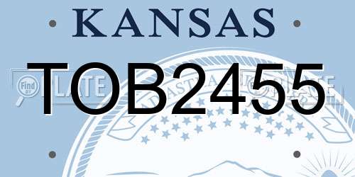TOB2455 Kansas License Plate