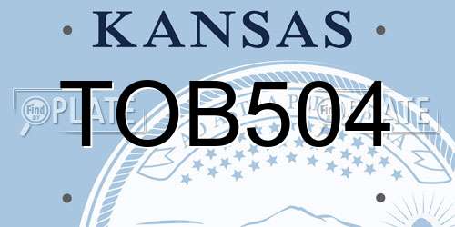 TOB504 Kansas License Plate