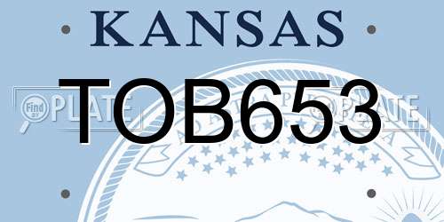 TOB653 Kansas License Plate