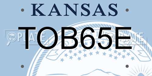 TOB65E Kansas License Plate