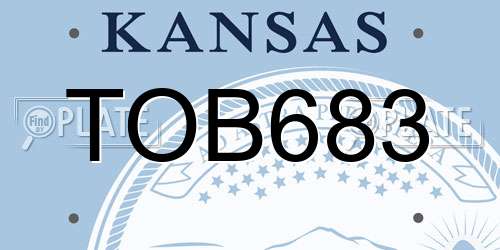 TOB683 Kansas License Plate