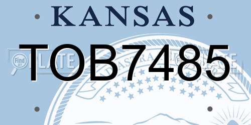 TOB7485 Kansas License Plate